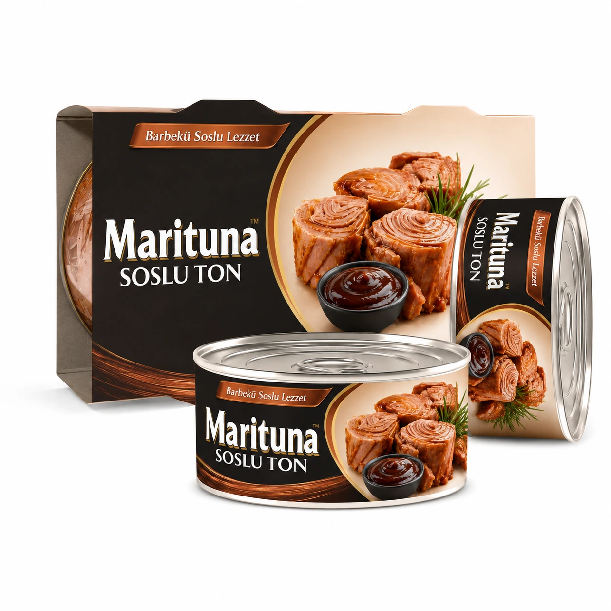 Scatola di tonno Marituna alla salsa barbecue, conserva di tonno al gusto barbecue